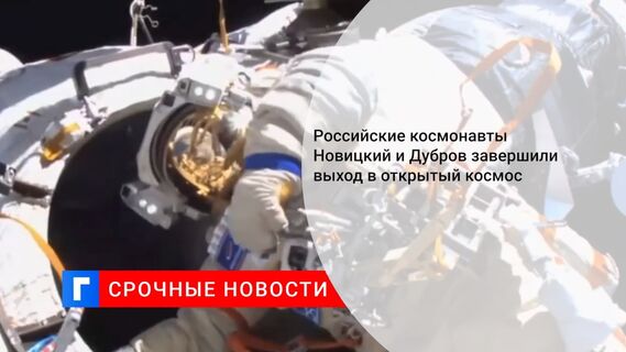 Российские космонавты Новицкий и Дубров завершили выход в открытый космос