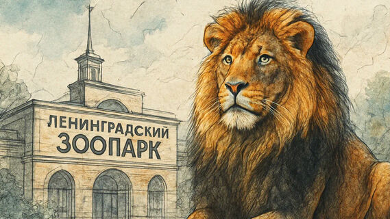 Лев в Ленинградском зоопарке