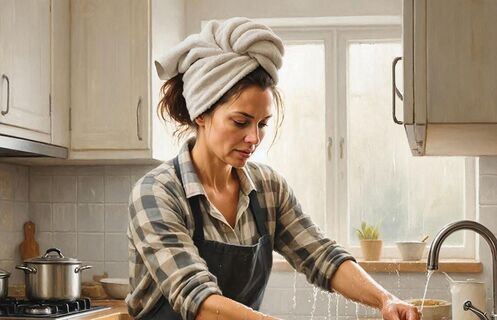 Жир с кухонных шкафчиков стекает сам: Больше ничего не драю - пшикаю и просто жду