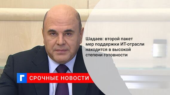 Шадаев: второй пакет мер поддержки ИТ-отрасли находится в высокой степени готовности