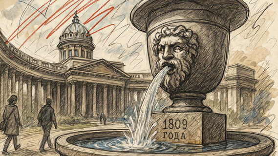 Фонтан в сквере у Казанского собора