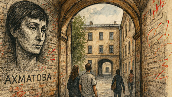 Арка, люди, портрет