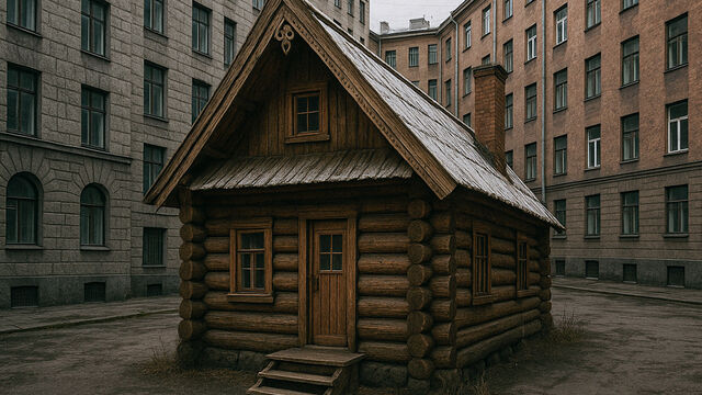 Странное здание в Петербурге: как посреди каменных джунглей найти деревянную избушку