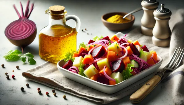 С такой заправкой винегрет станет в разы вкуснее: вместе с маслом добавьте вот что
