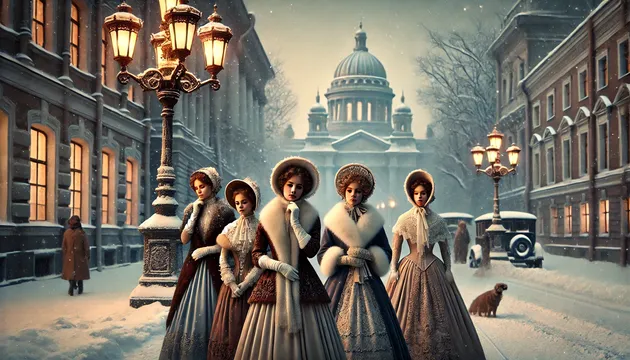 Зимняя мода XIX века: как в Петербурге без ошибок определяли возраст девушки по одежке