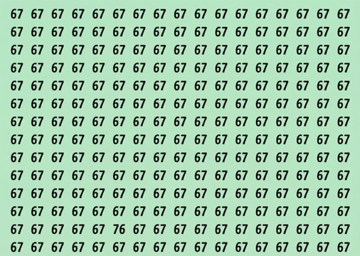 Зрительный тест на IQ: найдите число 76 за секунду