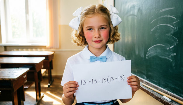 Математический челлендж: решите пример 13 + 13 : 13(13 + 13) = ?
