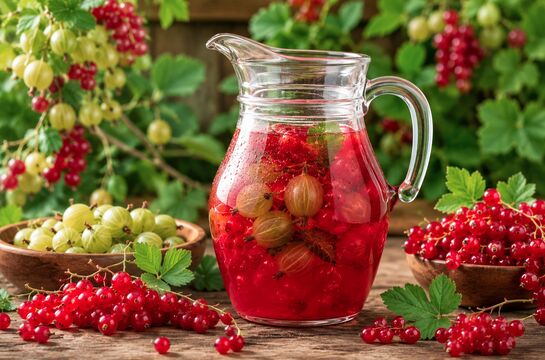 Крыжовник, смородина и вода - на выходе получаю ароматный компот: польза в каждом глотке