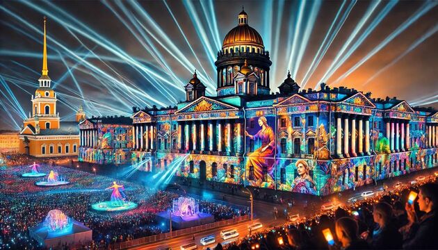 Петербург на два дня окрасится во все цвета радуги: на зданиях появятся уникальные световые работы художников (фото)