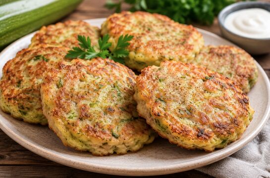 Кабачок и немного фарша - на выходе получаются нежнейшие оладьи: сытное и вкусное блюдо