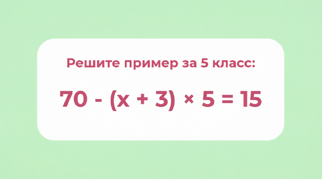 Кто решит уравнение за 5 класс без калькулятора — тому стальная пятерка. Слабо с 1 попытки?
