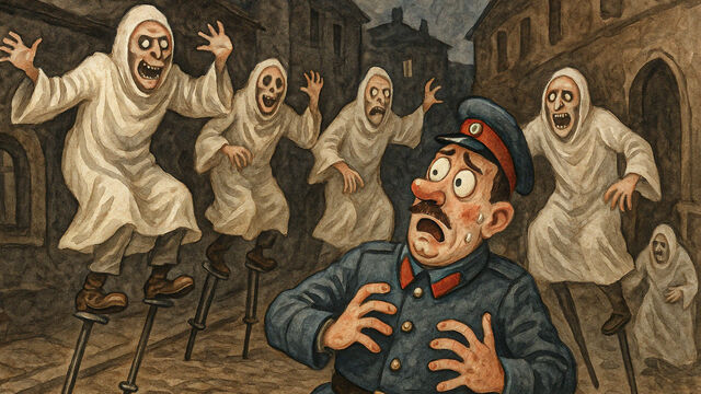 Жуткий маскарад: как ходули и пружины превратили обычных бандитов в «привидений», наводящих ужас на петербуржцев в 1920-х годах
