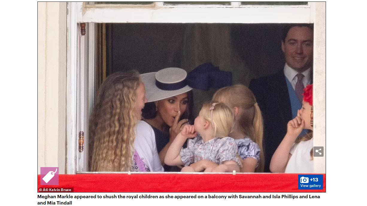 https://www.dailymail.co.uk/news/article-10878503/Meghan-cheekily-puts-finger-lips-tells-young-royals-quiet.html